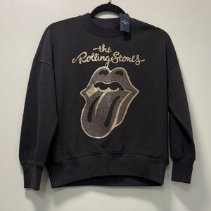 The Rolling Stones Black and Gold Crewneck Sweater